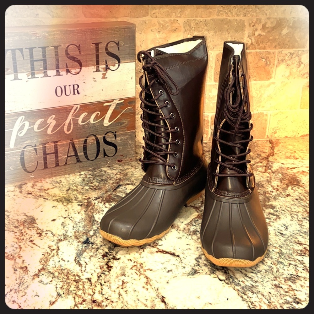 NEW CUTE LEATHER RAIN BOOTS